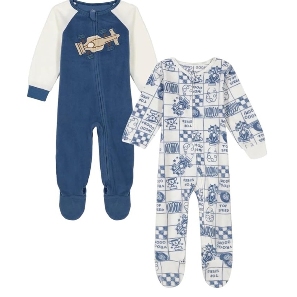 Kids Headquarters Kids 2-Pack Footed Blanket Sleeper - Racing Car size 12 M